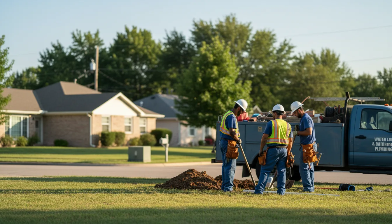 Residential water line and bathroom plumbing service in Powell, OH
